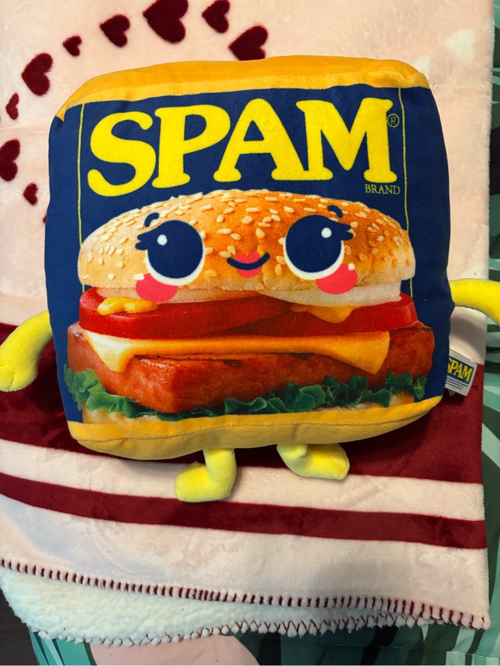 SPAM Brand Yellow & Blue Plush Sandwich Stuffed Toy